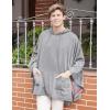 COOFANDY Unisex Casual Hooded Poncho Cape Cloak Fashion Coat Hoodie Pullover with Pocket(Grey)