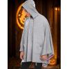 COOFANDY Unisex Casual Hooded Poncho Cape Cloak Fashion Coat Hoodie Pullover with Pocket(Grey)
