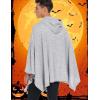COOFANDY Unisex Casual Hooded Poncho Cape Cloak Fashion Coat Hoodie Pullover with Pocket(Grey)