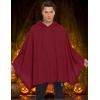 COOFANDY Unisex Casual Hooded Poncho Cape Cloak Fashion Coat Hoodie Pullover with Pocket(Red)