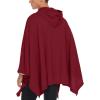 COOFANDY Unisex Casual Hooded Poncho Cape Cloak Fashion Coat Hoodie Pullover with Pocket(Red)