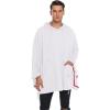 COOFANDY Unisex Casual Hooded Poncho Cape Cloak Fashion Coat Hoodie Pullover with Pocket(White)