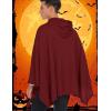 COOFANDY Unisex Casual Hooded Poncho Cape Cloak Fashion Coat Hoodie Pullover with Pocket(Wine Red)