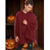 COOFANDY Unisex Casual Hooded Poncho Cape Cloak Fashion Coat Hoodie Pullover with Pocket(Wine Red)