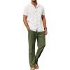 White Shirt/Army Green Pants