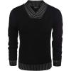 COOFANDY Men Casual Knitted Sweaters Shawl Collar Dress Sweater Long Sleeve V-Neck Pullover Tops(Black)
