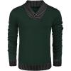 COOFANDY Men Casual Knitted Sweaters Shawl Collar Dress Sweater Long Sleeve V-Neck Pullover Tops(Green)