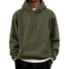 COOFANDY Men Cotton Fleece Hooded Sweatshirt Casual Long Sleeve Hoodies Pullover Fashion Drawstring Hoodie with Kanga Pocket(Army Green)