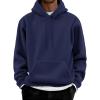 COOFANDY Men Cotton Fleece Hooded Sweatshirt Casual Long Sleeve Hoodies Pullover Fashion Drawstring Hoodie with Kanga Pocket(Blue Purple)