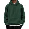 COOFANDY Men Cotton Fleece Hooded Sweatshirt Casual Long Sleeve Hoodies Pullover Fashion Drawstring Hoodie with Kanga Pocket(Lake Green)