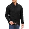 COOFANDY Men Dress Sweater Shawl Collar Sweatshirt Fashion Light Fleece Sweatshirt Dark Blue(Black)