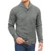 COOFANDY Men Dress Sweater Shawl Collar Sweatshirt Fashion Light Fleece Sweatshirt Dark Blue(Dark Grey)