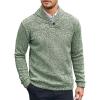 COOFANDY Men Dress Sweater Shawl Collar Sweatshirt Fashion Light Fleece Sweatshirt Dark Blue(Green and White)