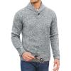 COOFANDY Men Dress Sweater Shawl Collar Sweatshirt Fashion Light Fleece Sweatshirt Dark Blue(Grey)