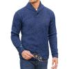 COOFANDY Men Dress Sweater Shawl Collar Sweatshirt Fashion Light Fleece Sweatshirt Dark Blue(Navy Blue)