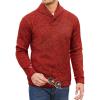 COOFANDY Men Dress Sweater Shawl Collar Sweatshirt Fashion Light Fleece Sweatshirt Dark Blue(Red&orange)