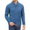 COOFANDY Men Dress Sweater Shawl Collar Sweatshirt Fashion Light Fleece Sweatshirt Dark Blue(Sky Blue)