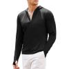 COOFANDY Men Full Zip UPF 50 Sun Protection Hoodie Jacket Long Sleeve Lightweight Breathable UV Shirts with Pockets(Black)