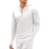 COOFANDY Men Full Zip UPF 50 Sun Protection Hoodie Jacket Long Sleeve Lightweight Breathable UV Shirts with Pockets(White)