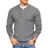 COOFANDY Men Henley Knit Sweater Dress Long Sleeve Button Pullover Sweater Casual Sweater Lightweight Slim Fit Tops(Dark Grey)