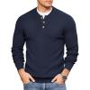 COOFANDY Men Henley Knit Sweater Dress Long Sleeve Button Pullover Sweater Casual Sweater Lightweight Slim Fit Tops(Navy Blue)