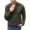 COOFANDY Men Mock Neck Button Sweater Casual Knitted Sweaters Fashion Henley Sweater(Army Green)