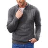 COOFANDY Men Mock Neck Button Sweater Casual Knitted Sweaters Fashion Henley Sweater(Dark Gray)