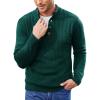 COOFANDY Men Mock Neck Button Sweater Casual Knitted Sweaters Fashion Henley Sweater(Green)