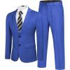 COOFANDY Men’s 2 Piece Suits Classic Fit 2 Button Dress Suits Tuxedo Jacket Blazer for Wedding Business Dinner Prom(Blue)