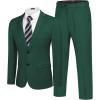 COOFANDY Men’s 2 Piece Suits Classic Fit 2 Button Dress Suits Tuxedo Jacket Blazer for Wedding Business Dinner Prom(Dark Green)