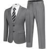 COOFANDY Men’s 2 Piece Suits Classic Fit 2 Button Dress Suits Tuxedo Jacket Blazer for Wedding Business Dinner Prom(Grey)