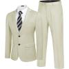 COOFANDY Men’s 2 Piece Suits Classic Fit 2 Button Dress Suits Tuxedo Jacket Blazer for Wedding Business Dinner Prom(Khaki)