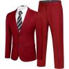 COOFANDY Men’s 2 Piece Suits Classic Fit 2 Button Dress Suits Tuxedo Jacket Blazer for Wedding Business Dinner Prom(Red)