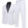 COOFANDY Men’s 2 Piece Suits Classic Fit 2 Button Dress Suits Tuxedo Jacket Blazer for Wedding Business Dinner Prom(White)