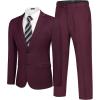 COOFANDY Men’s 2 Piece Suits Classic Fit 2 Button Dress Suits Tuxedo Jacket Blazer for Wedding Business Dinner Prom(Wine Red)