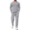 COOFANDY Men’s 2 Piece Tracksuit Set Quarter Zip Sweatsuit Athletic Running Suit Sets Long Sleeve Casual Outfits(Grey)