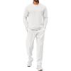 COOFANDY Men’s 2 Piece Tracksuit Set Quarter Zip Sweatsuit Athletic Running Suit Sets Long Sleeve Casual Outfits(White)