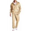 COOFANDY Mens 2 Piece Velour Tracksuit Full Zip Jackets Pants Velvet Jogging Suits Sweatsuit Set(Champagne)