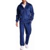 COOFANDY Mens 2 Piece Velour Tracksuit Full Zip Jackets Pants Velvet Jogging Suits Sweatsuit Set(Royal Blue)