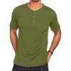 COOFANDY Men’s 3 Pack Henley Shirts Short Sleeve Casual Basic Tees Classic Henley Summer Solid T Shirts with Pocket(1 Pack: Army Green)