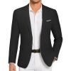 COOFANDY Mens Blazer Casual Two Buttons Sport Coat Slim Fit Lightweight Suit Jackets(Black)