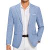 COOFANDY Mens Blazer Casual Two Buttons Sport Coat Slim Fit Lightweight Suit Jackets(Light Blue)