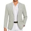 COOFANDY Mens Blazer Casual Two Buttons Sport Coat Slim Fit Lightweight Suit Jackets(Light Grey)