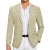 COOFANDY Mens Blazer Casual Two Buttons Sport Coat Slim Fit Lightweight Suit Jackets(Light Khaki)