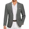 COOFANDY Mens Blazer Casual Two Buttons Sport Coat Slim Fit Lightweight Suit Jackets(Linen Grey)
