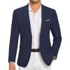 COOFANDY Mens Blazer Casual Two Buttons Sport Coat Slim Fit Lightweight Suit Jackets(Navy Blue)