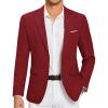 COOFANDY Mens Blazer Casual Two Buttons Sport Coat Slim Fit Lightweight Suit Jackets(Red)