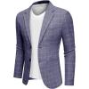 COOFANDY Men’s Blazer Casual Two Buttons Sport Coats Lightweight Suit Jacket(Checkered Blazer – Blue)