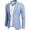 COOFANDY Men’s Blazer Casual Two Buttons Sport Coats Lightweight Suit Jacket(Checkered Blazer – Clear Blue)