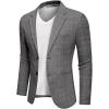 COOFANDY Men’s Blazer Casual Two Buttons Sport Coats Lightweight Suit Jacket(Checkered Blazer – Gray)